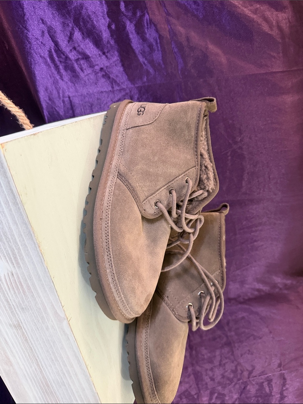 UGG gray Suede Lace-Up Ankle Boots